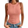 imageANRABESS Tank Tops for Women Sleeveless Henley High Neck Summer Casual Ribbed Slim Shirts Racerback Beach Vacation ClothesCoral