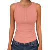 imageANRABESS Tank Tops for Women Sleeveless Henley High Neck Summer Casual Ribbed Slim Shirts Racerback Beach Vacation ClothesCoral