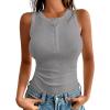 imageANRABESS Tank Tops for Women Sleeveless Henley High Neck Summer Casual Ribbed Slim Shirts Racerback Beach Vacation ClothesGray