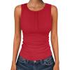 imageANRABESS Tank Tops for Women Sleeveless Henley High Neck Summer Casual Ribbed Slim Shirts Racerback Beach Vacation ClothesRed