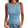 imageANRABESS Tank Tops for Women Sleeveless Henley High Neck Summer Casual Ribbed Slim Shirts Racerback Beach Vacation ClothesSky Blue