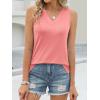 imageANRABESS Tank Tops for Women Summer V Neck Sleeveless Basic Tee Casual Loose Fit Shirts 2026 Spring Beach Vacation ClothesCoral