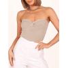 imageANRABESS Tube Top for Women Summer Strapless Bandeau Knit Twist Knot Corset Crop Basic Tank Tops 2026 Vacation Beach ClothesApricot