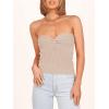 imageANRABESS Tube Top for Women Summer Strapless Bandeau Knit Twist Knot Corset Crop Basic Tank Tops 2026 Vacation Beach ClothesApricot