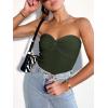 imageANRABESS Tube Top for Women Summer Strapless Bandeau Knit Twist Knot Corset Crop Basic Tank Tops 2026 Vacation Beach ClothesArmy Green