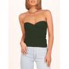 imageANRABESS Tube Top for Women Summer Strapless Bandeau Knit Twist Knot Corset Crop Basic Tank Tops 2026 Vacation Beach ClothesArmy Green