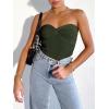 imageANRABESS Tube Top for Women Summer Strapless Bandeau Knit Twist Knot Corset Crop Basic Tank Tops 2026 Vacation Beach ClothesArmy Green