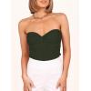 imageANRABESS Tube Top for Women Summer Strapless Bandeau Knit Twist Knot Corset Crop Basic Tank Tops 2026 Vacation Beach ClothesArmy Green