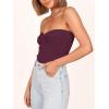 imageANRABESS Tube Top for Women Summer Strapless Bandeau Knit Twist Knot Corset Crop Basic Tank Tops 2026 Vacation Beach ClothesBurgundy