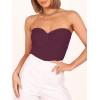 imageANRABESS Tube Top for Women Summer Strapless Bandeau Knit Twist Knot Corset Crop Basic Tank Tops 2026 Vacation Beach ClothesBurgundy