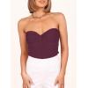 imageANRABESS Tube Top for Women Summer Strapless Bandeau Knit Twist Knot Corset Crop Basic Tank Tops 2026 Vacation Beach ClothesBurgundy