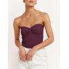 imageANRABESS Tube Top for Women Summer Strapless Bandeau Knit Twist Knot Corset Crop Basic Tank Tops 2026 Vacation Beach ClothesBurgundy