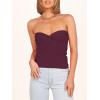 imageANRABESS Tube Top for Women Summer Strapless Bandeau Knit Twist Knot Corset Crop Basic Tank Tops 2026 Vacation Beach ClothesBurgundy