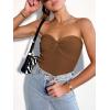 imageANRABESS Tube Top for Women Summer Strapless Bandeau Knit Twist Knot Corset Crop Basic Tank Tops 2026 Vacation Beach ClothesCaramel
