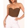 imageANRABESS Tube Top for Women Summer Strapless Bandeau Knit Twist Knot Corset Crop Basic Tank Tops 2026 Vacation Beach ClothesCaramel