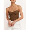 imageANRABESS Tube Top for Women Summer Strapless Bandeau Knit Twist Knot Corset Crop Basic Tank Tops 2026 Vacation Beach ClothesCaramel