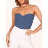 imageANRABESS Tube Top for Women Summer Strapless Bandeau Knit Twist Knot Corset Crop Basic Tank Tops 2026 Vacation Beach ClothesDeep Blue