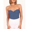 imageANRABESS Tube Top for Women Summer Strapless Bandeau Knit Twist Knot Corset Crop Basic Tank Tops 2026 Vacation Beach ClothesDeep Blue