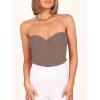 imageANRABESS Tube Top for Women Summer Strapless Bandeau Knit Twist Knot Corset Crop Basic Tank Tops 2026 Vacation Beach ClothesDeep Khaki