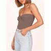 imageANRABESS Tube Top for Women Summer Strapless Bandeau Knit Twist Knot Corset Crop Basic Tank Tops 2026 Vacation Beach ClothesDeep Khaki