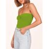 imageANRABESS Tube Top for Women Summer Strapless Bandeau Knit Twist Knot Corset Crop Basic Tank Tops 2026 Vacation Beach ClothesGreen