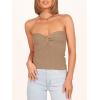 imageANRABESS Tube Top for Women Summer Strapless Bandeau Knit Twist Knot Corset Crop Basic Tank Tops 2026 Vacation Beach ClothesKhaki