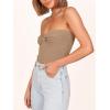 imageANRABESS Tube Top for Women Summer Strapless Bandeau Knit Twist Knot Corset Crop Basic Tank Tops 2026 Vacation Beach ClothesKhaki