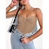 imageANRABESS Tube Top for Women Summer Strapless Bandeau Knit Twist Knot Corset Crop Basic Tank Tops 2026 Vacation Beach ClothesKhaki