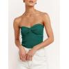 imageANRABESS Tube Top for Women Summer Strapless Bandeau Knit Twist Knot Corset Crop Basic Tank Tops 2026 Vacation Beach ClothesOpal Green