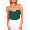 imageANRABESS Tube Top for Women Summer Strapless Bandeau Knit Twist Knot Corset Crop Basic Tank Tops 2026 Vacation Beach ClothesOpal Green
