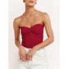 imageANRABESS Tube Top for Women Summer Strapless Bandeau Knit Twist Knot Corset Crop Basic Tank Tops 2026 Vacation Beach ClothesRed