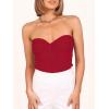 imageANRABESS Tube Top for Women Summer Strapless Bandeau Knit Twist Knot Corset Crop Basic Tank Tops 2026 Vacation Beach ClothesRed