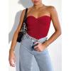 imageANRABESS Tube Top for Women Summer Strapless Bandeau Knit Twist Knot Corset Crop Basic Tank Tops 2026 Vacation Beach ClothesRed
