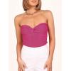 imageANRABESS Tube Top for Women Summer Strapless Bandeau Knit Twist Knot Corset Crop Basic Tank Tops 2026 Vacation Beach ClothesRose
