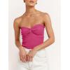 imageANRABESS Tube Top for Women Summer Strapless Bandeau Knit Twist Knot Corset Crop Basic Tank Tops 2026 Vacation Beach ClothesRose