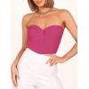 imageANRABESS Tube Top for Women Summer Strapless Bandeau Knit Twist Knot Corset Crop Basic Tank Tops 2026 Vacation Beach ClothesRose