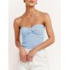 imageANRABESS Tube Top for Women Summer Strapless Bandeau Knit Twist Knot Corset Crop Basic Tank Tops 2026 Vacation Beach ClothesSky