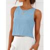 imageANRABESS Women Crop Tank Tops High Neck Sleeveless Linen Shirts 2026 Summer Outfits Casual Blouse Beach Vacation ClothesBright Blue