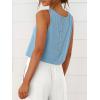 imageANRABESS Women Crop Tank Tops High Neck Sleeveless Linen Shirts 2026 Summer Outfits Casual Blouse Beach Vacation ClothesBright Blue