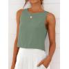 imageANRABESS Women Crop Tank Tops High Neck Sleeveless Linen Shirts 2026 Summer Outfits Casual Blouse Beach Vacation ClothesLight Green
