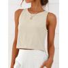 imageANRABESS Women Crop Tank Tops High Neck Sleeveless Linen Shirts 2026 Summer Outfits Casual Blouse Beach Vacation ClothesLight Yellow