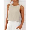 imageANRABESS Women Crop Tank Tops High Neck Sleeveless Linen Shirts 2026 Summer Outfits Casual Blouse Beach Vacation ClothesLight Yellow