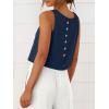 imageANRABESS Women Crop Tank Tops High Neck Sleeveless Linen Shirts 2026 Summer Outfits Casual Blouse Beach Vacation ClothesNavy Blue