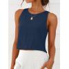 imageANRABESS Women Crop Tank Tops High Neck Sleeveless Linen Shirts 2026 Summer Outfits Casual Blouse Beach Vacation ClothesNavy Blue