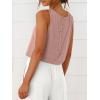 imageANRABESS Women Crop Tank Tops High Neck Sleeveless Linen Shirts 2026 Summer Outfits Casual Blouse Beach Vacation ClothesPink