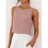 imageANRABESS Women Crop Tank Tops High Neck Sleeveless Linen Shirts 2026 Summer Outfits Casual Blouse Beach Vacation ClothesPink