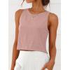 imageANRABESS Women Crop Tank Tops High Neck Sleeveless Linen Shirts 2026 Summer Outfits Casual Blouse Beach Vacation ClothesPink