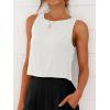 imageANRABESS Women Crop Tank Tops High Neck Sleeveless Linen Shirts 2026 Summer Outfits Casual Blouse Beach Vacation ClothesWhite