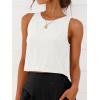 imageANRABESS Women Crop Tank Tops High Neck Sleeveless Linen Shirts 2026 Summer Outfits Casual Blouse Beach Vacation ClothesWhite