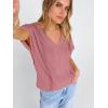 imageANRABESS Women Dressy Tops Short Sleeve Casual Blouses V Neck Lace Trim Summer Boho Shirts 2026 Spring Trendy ClothesDusty Rose